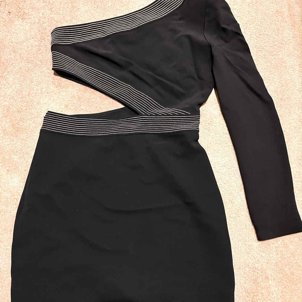 Givenchy NWT $2990. Black Pencil Dress One Shoulder S 0